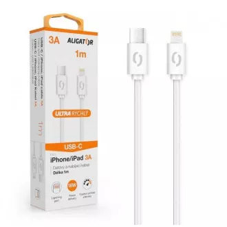 ALIGATOR Datový kabel POWER 3A, USB-C/lightning bílý ALIGATOR Datový kabel POWER 3A, USB-C/lightning bílý