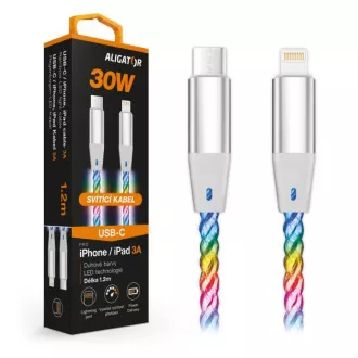 ALIGATOR Datový kabel LIGHT 3A, 30W USB-C/Lightning 1,2m ALIGATOR Datový kabel LIGHT 3A, 30W USB-C/Lightning 1,2m