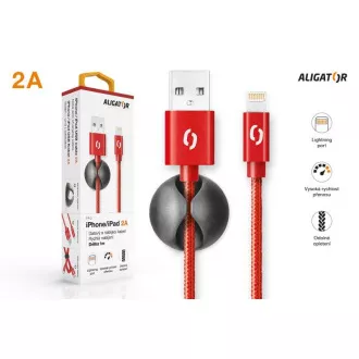 ALIGATOR PREMIUM Datový kabel 2A, Lightning červený ALIGATOR PREMIUM Datový kabel 2A, Lightning červený