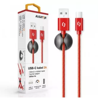 ALIGATOR PREMIUM Datový kabel 2A, USB-C červená ALIGATOR PREMIUM Datový kabel 2A, USB-C červená