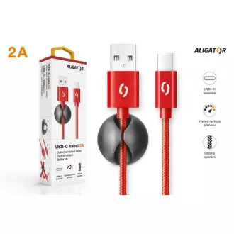 ALIGATOR PREMIUM Datový kabel 2A, USB-C červená ALIGATOR PREMIUM Datový kabel 2A, USB-C červená