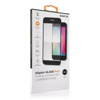Aligator Ochranné tvrzené sklo GLASS PRINT, iPhone14 Pro Max, černá, celoplošné lepení Aligator Ochranné tvrzené sklo GLASS PRINT, iPhone14 Pro Max, černá, celoplošné lepení