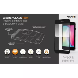 Aligator Ochranné tvrzené sklo GLASS PRINT, iPhone14 Pro Max, černá, celoplošné lepení Aligator Ochranné tvrzené sklo GLASS PRINT, iPhone14 Pro Max, černá, celoplošné lepení