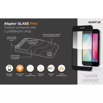 Aligator ochranné tvrzené sklo GLASS PRINT, Xiaomi Redmi Note 12 4G/5G, černá, celoplošné lepení Aligator ochranné tvrzené sklo GLASS PRINT, Xiaomi Redmi Note 12 4G/5G, černá, celoplošné lepení