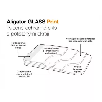 Aligator sklo GLASS PRINT Motorola Moto G75 černá Aligator sklo GLASS PRINT Motorola Moto G75 černá