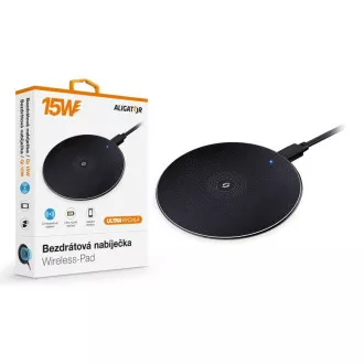 ALIGATOR bezdrátová nabíječka Aligator Pad 15W černá ALIGATOR bezdrátová nabíječka Aligator Pad 15W černá