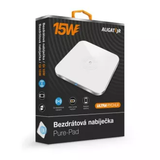 ALIGATOR bezdrátová nabíječka Aligator Pure-Pad 15W, bílá ALIGATOR bezdrátová nabíječka Aligator Pure-Pad 15W, bílá