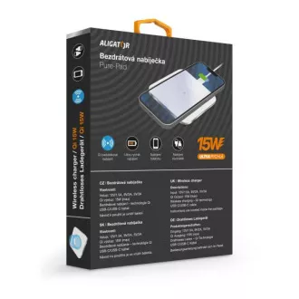 ALIGATOR bezdrátová nabíječka Aligator Pure-Pad 15W, bílá ALIGATOR bezdrátová nabíječka Aligator Pure-Pad 15W, bílá