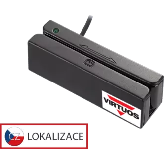 Třístopá čtečka magnetických karet MSR-100A, USB-COM, černá Třístopá čtečka magnetických karet MSR-100A, USB-COM, černá