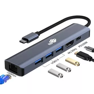 TB Touch USB C 6v1 - HDMI, USBx3, PD, RJ-45 TB Touch USB C 6v1 - HDMI, USBx3, PD, RJ-45