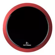 All New, Bezdrátová nabíječka, ultra tenká, pro telefon, červená, 5/9V, 10W, ochrana proti přehřátí, Qi