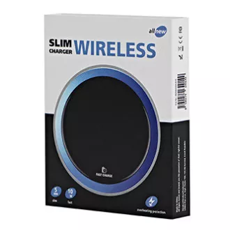 All New, Bezdrátová nabíječka, ultra tenká, pro telefon, modrá, 5/9V, 10W, ochrana proti přehřátí, Qi All New, Bezdrátová nabíječka, ultra tenká, pro telefon, modrá, 5/9V, 10W, ochrana proti přehřátí, Qi