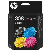 HP 308 (6L6S6UE) - cartridge, black + color (černá + barevná)