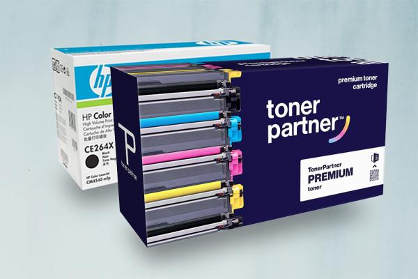 Originální toner HP vedle kompatibilního toneru TonerPartner