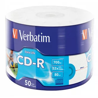 Verbatim CD-R, 43794, Inkjet Printable, 50-pack, 700MB, 50x, 80min., 12cm, wrap, pro archivaci dat Verbatim CD-R, 43794, Inkjet Printable, 50-pack, 700MB, 50x, 80min., 12cm, wrap, pro archivaci dat