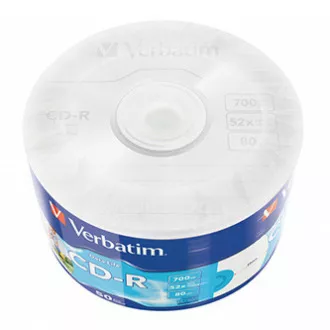 Verbatim CD-R, 43794, Inkjet Printable, 50-pack, 700MB, 50x, 80min., 12cm, wrap, pro archivaci dat Verbatim CD-R, 43794, Inkjet Printable, 50-pack, 700MB, 50x, 80min., 12cm, wrap, pro archivaci dat