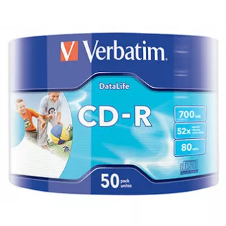 Verbatim CD-R, 43794, Inkjet Printable, 50-pack, 700MB, 50x, 80min., 12cm, wrap, pro archivaci dat Verbatim CD-R, 43794, Inkjet Printable, 50-pack, 700MB, 50x, 80min., 12cm, wrap, pro archivaci dat