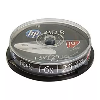 HP BD-R, Single Layer 25GB, Standard, cake box, BRE00071-3, 69321, 6x, 10-pack, pro archivaci dat HP BD-R, Single Layer 25GB, Standard, cake box, BRE00071-3, 69321, 6x, 10-pack, pro archivaci dat