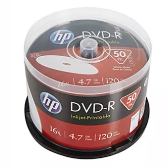 HP DVD-R, Printable, DME00025WIP-3, 4.7GB, 16x, spindle, 50-pack, 12cm, pro archivaci dat HP DVD-R, Printable, DME00025WIP-3, 4.7GB, 16x, spindle, 50-pack, 12cm, pro archivaci dat