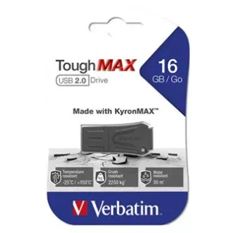 Verbatim USB flash disk, USB 2.0, 16GB, ToughMAX, černý, 49330, USB A, kompozitní materiál KyronMAX(tm) Verbatim USB flash disk, USB 2.0, 16GB, ToughMAX, černý, 49330, USB A, kompozitní materiál KyronMAX(tm)
