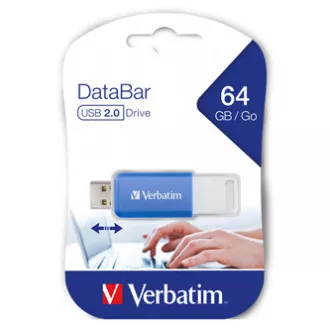 Verbatim USB flash disk, USB 2.0, 64GB, DataBar, modrý, 49455, pro archivaci dat Verbatim USB flash disk, USB 2.0, 64GB, DataBar, modrý, 49455, pro archivaci dat