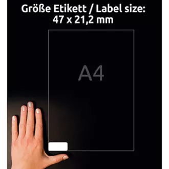 Avery Zweckform etikety 45.7mm x 21.2mm, A4, bílé, 48 etiket, velmi odolné, baleno po 10 ks, L7911-10, pro laserové tiskárny a kop Avery Zweckform etikety 45.7mm x 21.2mm, A4, bílé, 48 etiket, velmi odolné, baleno po 10 ks, L7911-10, pro laserové tiskárny a kop