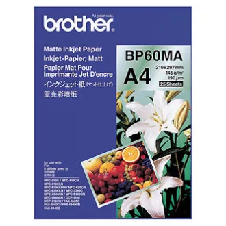 Brother Matte Inkjet Paper, BP60MA, foto papír, matný, bílý, A4, 145 g/m2, 25 ks, inkoustový Brother Matte Inkjet Paper, BP60MA, foto papír, matný, bílý, A4, 145 g/m2, 25 ks, inkoustový
