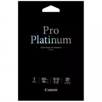 Canon Photo Paper Pro Platinum, PT-101, foto papír, lesklý, 2768B013, bílý, 10x15cm, 4x6", 300 g/m2, 20 ks, inkoustový Canon Photo Paper Pro Platinum, PT-101, foto papír, lesklý, 2768B013, bílý, 10x15cm, 4x6", 300 g/m2, 20 ks, inkoustový