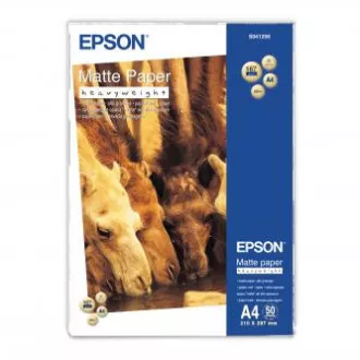 Epson Matte Paper Heavyweight, C13S041256, foto papír, matný, silný typ bílý, Stylus Photo 1270, 1290, A4, 167 g/m2, 50 ks, inkous