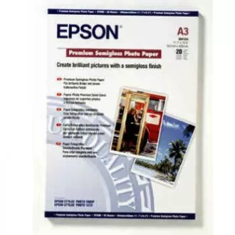 Epson Premium Semigloss Photo Paper, C13S041334, foto papír, pololesklý, bílý, Stylus Photo 1290, 2100, A3, 251 g/m2, 20 ks, inkou Epson Premium Semigloss Photo Paper, C13S041334, foto papír, pololesklý, bílý, Stylus Photo 1290, 2100, A3, 251 g/m2, 20 ks, inkou