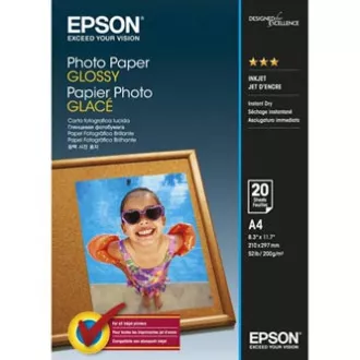 Epson Photo Paper, C13S042538, foto papír, lesklý, bílý, A4, 200 g/m2, 20 ks, inkoustový Epson Photo Paper, C13S042538, foto papír, lesklý, bílý, A4, 200 g/m2, 20 ks, inkoustový