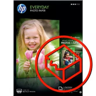 HP Everyday Glossy Photo Paper, poškozený obal, foto papír, lesklý, bílý, A4, 200 g/m2, 100 ks, Q2510A, inkoustový