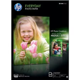 HP Everyday Glossy Photo Paper, poškozený obal, foto papír, lesklý, bílý, A4, 200 g/m2, 100 ks, Q2510A, inkoustový