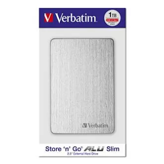 Verbatim externí pevný disk, Store,n,Go ALU Slim, 2.5", USB 3.0, 1TB, 53663, stříbrný Verbatim externí pevný disk, Store,n,Go ALU Slim, 2.5", USB 3.0, 1TB, 53663, stříbrný