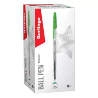 Berlingo, pero kuličkové, zelené, 50ks, 1mm, Tribase, DOPRODEJ Berlingo, pero kuličkové, zelené, 50ks, 1mm, Tribase, DOPRODEJ