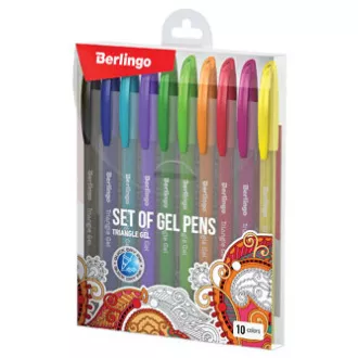 Berlingo, sada rollerů gelových, color, 10ks, 0.5mm, Triangle gel Berlingo, sada rollerů gelových, color, 10ks, 0.5mm, Triangle gel