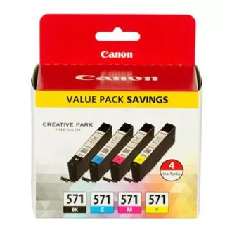 Canon CLI-571 (0386C005) - cartridge, black + color (černá + barevná) Canon CLI-571 (0386C005) - cartridge, black + color (černá + barevná)