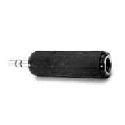 Audio redukce, Jack (3.5mm) samec - Jack (6.3mm) samice, stereo, černá, Logo blistr, DOPRODEJ
