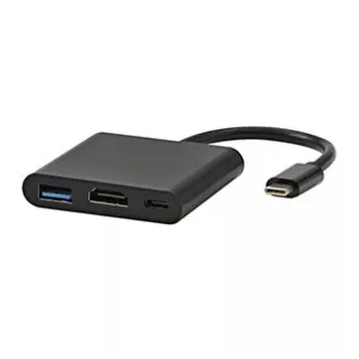 USB/Video převodník + HUB, DP Alt Mode, USB C samec - HDMI samice + USB C samice (PD) + USB A samice, černý, All New box 4K2K@30Hz USB/Video převodník + HUB, DP Alt Mode, USB C samec - HDMI samice + USB C samice (PD) + USB A samice, černý, All New box 4K2K@30Hz