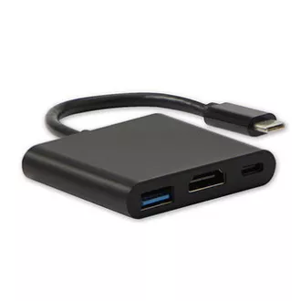 USB/Video převodník + HUB, DP Alt Mode, USB C samec - HDMI samice + USB C samice (PD) + USB A samice, černý, All New box 4K2K@30Hz USB/Video převodník + HUB, DP Alt Mode, USB C samec - HDMI samice + USB C samice (PD) + USB A samice, černý, All New box 4K2K@30Hz