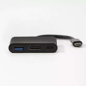 USB/Video převodník + HUB, DP Alt Mode, USB C samec - HDMI samice + USB C samice (PD) + USB A samice, černý, All New box 4K2K@30Hz USB/Video převodník + HUB, DP Alt Mode, USB C samec - HDMI samice + USB C samice (PD) + USB A samice, černý, All New box 4K2K@30Hz