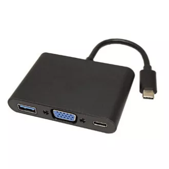 USB/Video převodník + HUB, DP Alt Mode, USB C samec - VGA (D-sub) samice + USB C samice (PD) + USB A sam, černý, plastic bag 2560x USB/Video převodník + HUB, DP Alt Mode, USB C samec - VGA (D-sub) samice + USB C samice (PD) + USB A sam, černý, plastic bag 2560x