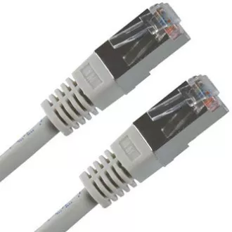 Síťový LAN kabel FTP patchcord, Cat.5e, RJ45 samec - RJ45 samec, 0.5 m, stíněný, šedý, economy Síťový LAN kabel FTP patchcord, Cat.5e, RJ45 samec - RJ45 samec, 0.5 m, stíněný, šedý, economy