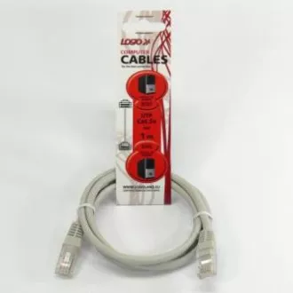Síťový LAN kabel UTP patchcord, Cat.5e, RJ45 samec - RJ45 samec, 1 m, nestíněný, šedý, Logo LOGO bag, DOPRODEJ Síťový LAN kabel UTP patchcord, Cat.5e, RJ45 samec - RJ45 samec, 1 m, nestíněný, šedý, Logo LOGO bag, DOPRODEJ