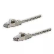 Síťový LAN kabel FTP patchcord, Cat.5e, RJ45 samec - RJ45 samec, 3 m, stíněný, šedý, čistá měď, economy, DOPRODEJ