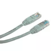 Síťový LAN kabel UTP patchcord, Cat.5e, RJ45 samec - RJ45 samec, 10 m, nestíněný, šedý, Logo blistr, DOPRODEJ