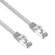 Síťový LAN kabel S/FTP patchcord, Cat.6a, RJ45 samec - RJ45 samec, 10 m, dvojitě stíněný, LSOH, šedý, 10 Gb/s, economy, DOPRODEJ