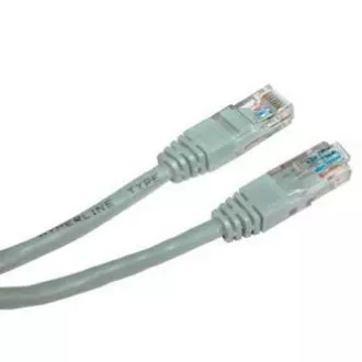 Síťový LAN kabel UTP crossover patchcord, Cat.5e, RJ45 samec - RJ45 samec, 10 m, nestíněný, křížený, šedý, k propojení 2 PC, econo Síťový LAN kabel UTP crossover patchcord, Cat.5e, RJ45 samec - RJ45 samec, 10 m, nestíněný, křížený, šedý, k propojení 2 PC, econo