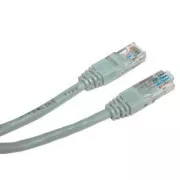 Síťový LAN kabel UTP patchcord, Cat.6, RJ45 samec - RJ45 samec, 15 m, nestíněný, šedý, economy, DOPRODEJ