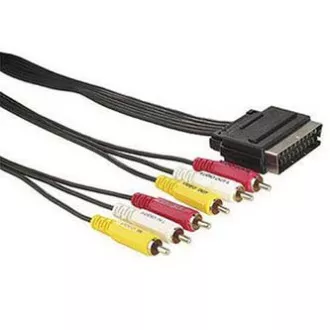 Video kabel SCART samec - 6x CINCH samec, 1.5m, černý, DOPRODEJ Video kabel SCART samec - 6x CINCH samec, 1.5m, černý, DOPRODEJ